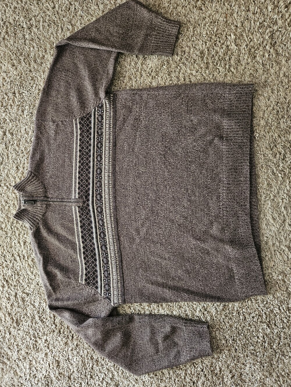 Oscar de la Renta Men's Brown 1/4 Zip Sweater Size XL
